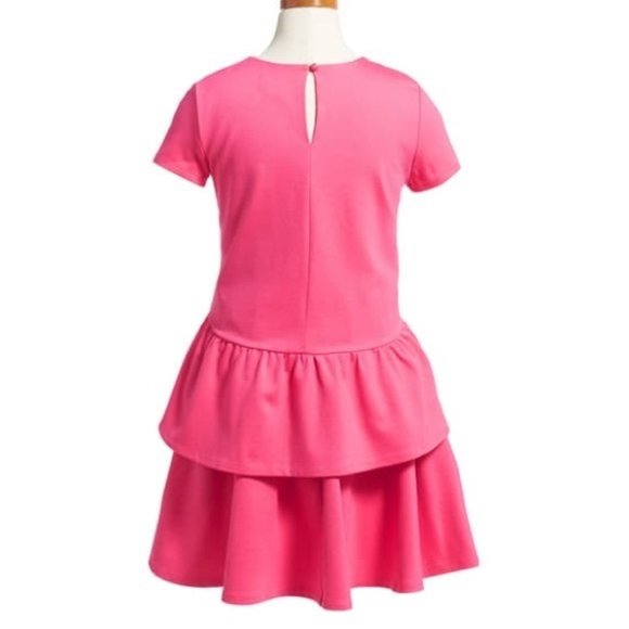 KATE SPADE 12 SWIRL KARIS PEPLUM TIERED PINK DRESS 12 - Picture 3 of 5